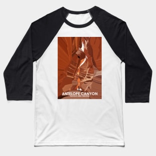 Antelope Canyon Navajo Land Arizona Vintage Minimal Retro Travel Poster Baseball T-Shirt